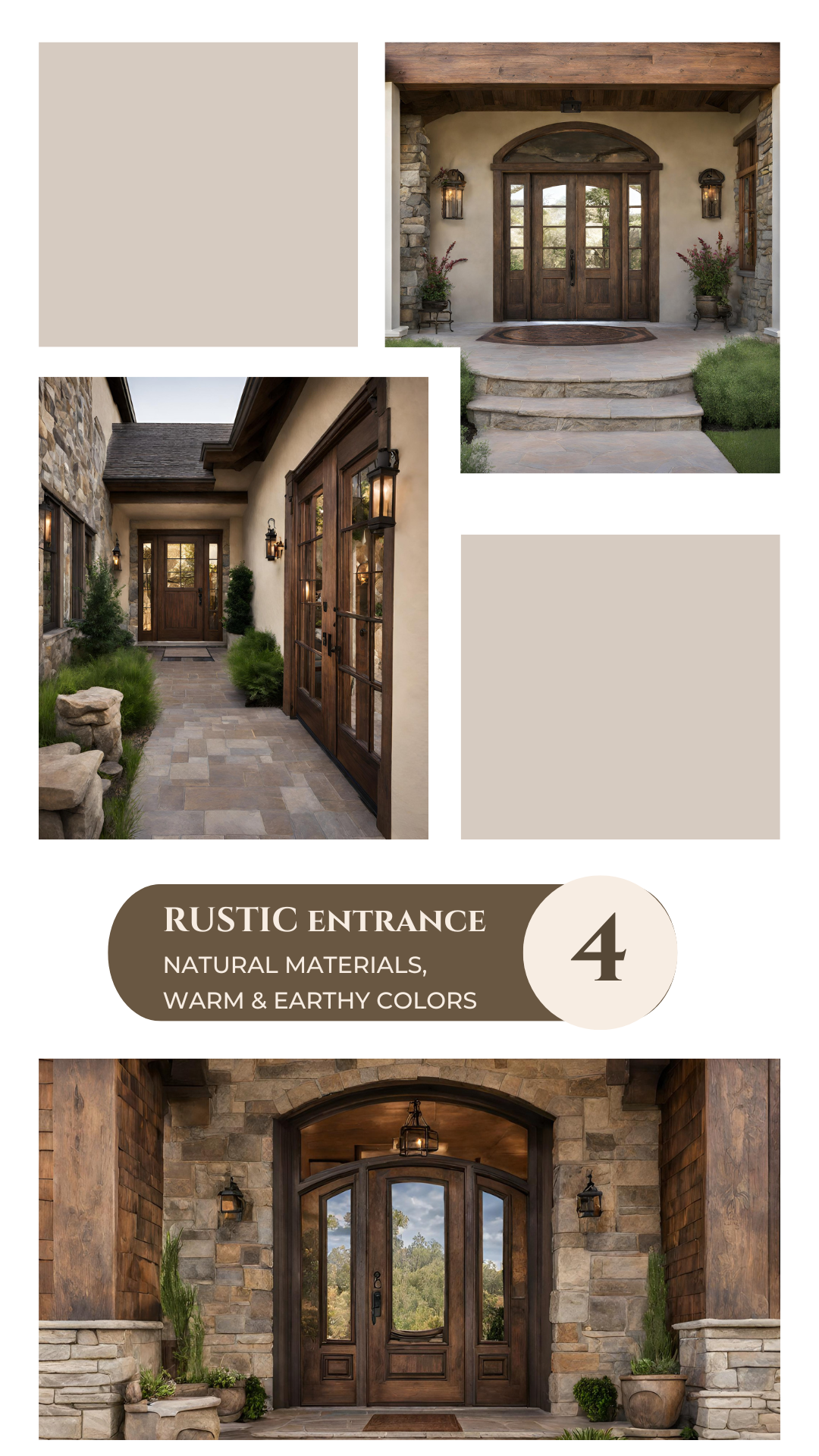 Rustic Entranceway Elegance: Where Warmth and Tradition Meet